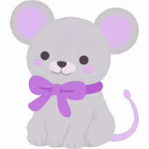 Cute Kawaii Pastel Purple Mouse Art