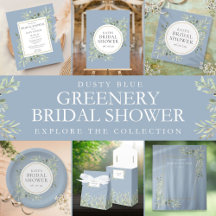 Dusty Blue Botanical Greenery Bridal Shower
