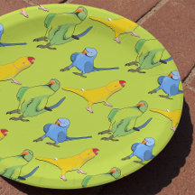 Green Indian Ringneck Parrot Pattern