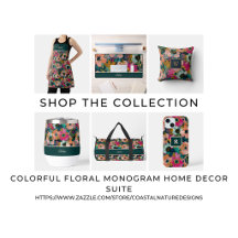 Colorful Floral Monogram Home Decor Suite