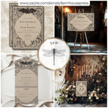 Victorian Bat Until Death Black & Tan Wedding