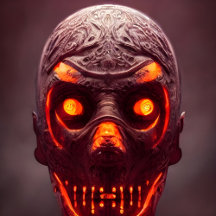 A Carved Red Pumpkin