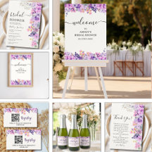 Spring Bridal shower with wildflowers Purple Color