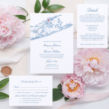 Greenport NY Map Elegant Navy Blue Wedding