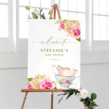 Watercolor Flowers in Teacup Baby Shower Suite