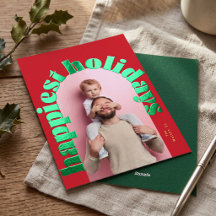 Green & Red Real Foil Christmas Holiday Cards 2026