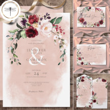Rustic Burgundy & Blush Pink Roses Wedding