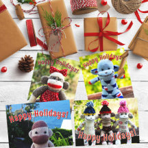Sock Monkey Christmas Cards