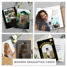Modern elegant photo graduation cards