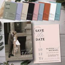 Elegant Modern Simple Wedding Photo Save the Date