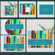 Modern Abstract Art Personalized Birthday Cards
