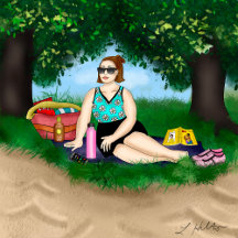 Lady Relaxing at Beach