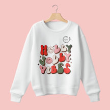 Logo Retro Christmas Holly Jolly Vibes Holidays