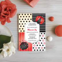 Cute Patterns with Ladybugs Baby Shower