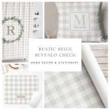 Rustic Beige Buffalo Check Pattern Collection