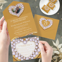 75th diamond and gold wedding anniversary