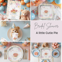 Cherry Little Cutie Pie Pastel Gingham Baby Shower