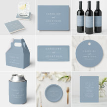Modern Minimalist Script Wedding - Dusty Blue