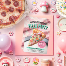 Pink Mushroom Pizza Party
