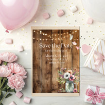 Rustic Floral Blossom Save the Date Invitation