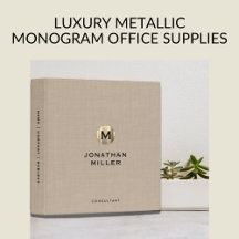 Luxury Metallic Monogram Office Supplies