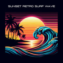 Sunset Retro Surf Wave