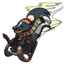 Skunk On A Sled