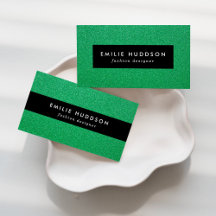 Green Glitter Business Cards Collection