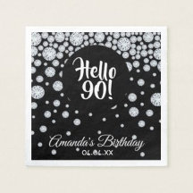 90th birthday - black and gold