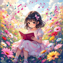 Pretty Anime Girl Reading a Book Glitchcore
