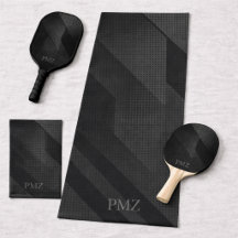 Sleek Black Geometric Monogram