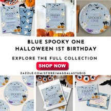 Blue Spooky One Halloween Boy 1st Birthday 