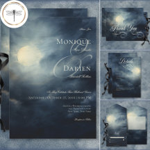 Dark Gothic Full Moon Night Sky Wedding