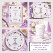 Cute Purple Rhythmic Gymnastics Birthday Party