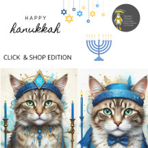 Holiday Hanukkah cat in disguise