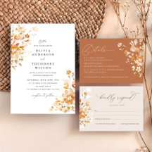 Terracotta Floral Elegant Watercolor Wedding Suite