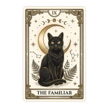 The Familiar Celestial Black Cat Tarot Card
