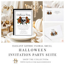 Gothic Floral Skull Halloween Party