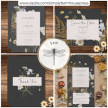 Wildflowers on Charcoal Wedding