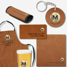 Sable Leather and Gold Monogram Collection