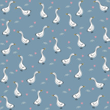 Hand-drawn White Duck Pattern