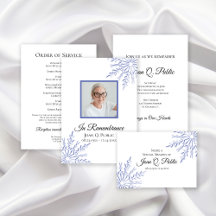 Elegant Blue Snowflakes Funeral Memorial
