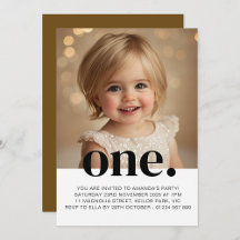 Minimalist "One." First Birthday Party Collection 
