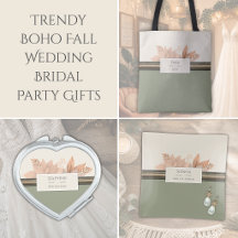 Trendy Boho Fall Wedding Bridal Party Gifts
