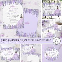 Elegant Lavender Floral Purple Quinceanera Party