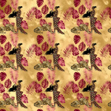 Burgundy and Gold Leopard