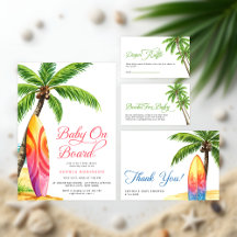 Surfing Board Summer Beach Baby Shower