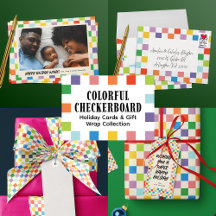 Colorful Checkerboard Bright and Cheerful Holiday
