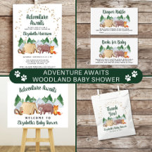 Adventure Awaits Woodland Animals Baby Shower