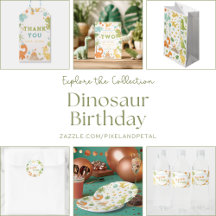 Watercolor Dinosaur Birthday Party Collection 